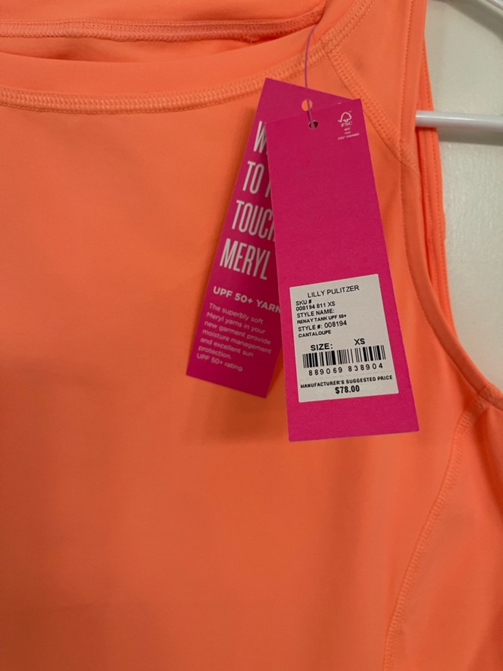 Lilly Pulitzer size XS New With Tags Renay Tank Top Cantaloupe - Picture 2 of 2